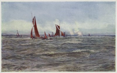 Un día ventoso y lluvioso en el Medway de William Lionel Wyllie